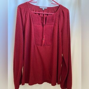 Daniel Rainn Pleated Tassel Knit Top